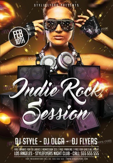 Indie Rock Session PSD Flyer Template
