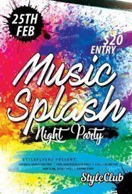 Music Splash Night Party PSD Flyer Template