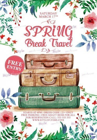 Spring Brake Travel PSD Flyer Template