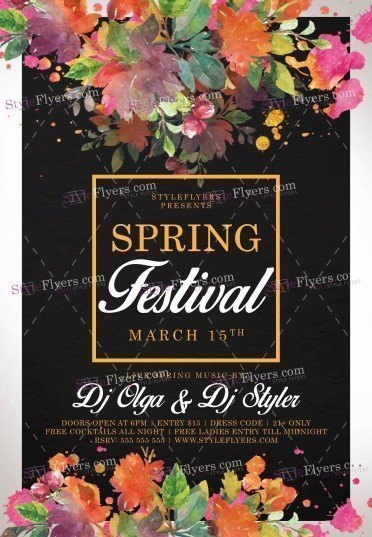 Spring Festival PSD Flyer Template