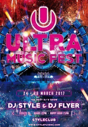 Ultra Music Fest PSD Flyer Template