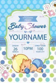 Baby Shower PSD Flyer Template