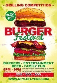 Burger Festival PSD Flyer Template
