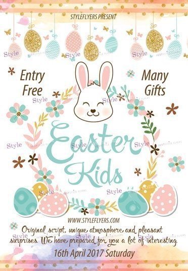 Easter Kids PSD Flyer Template