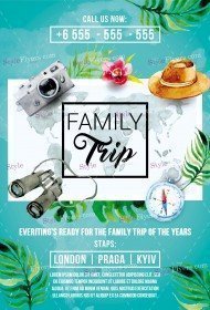 Family Trip PSD Flyer Template