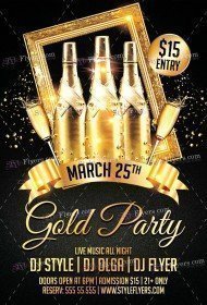 Gold Party PSD Flyer Template