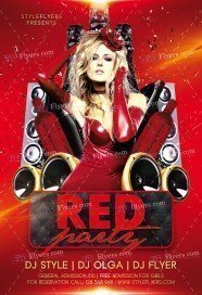 Red Party PSD Flyer Template