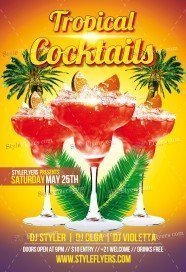 Tropical Cocktail PSD Flyer Template1