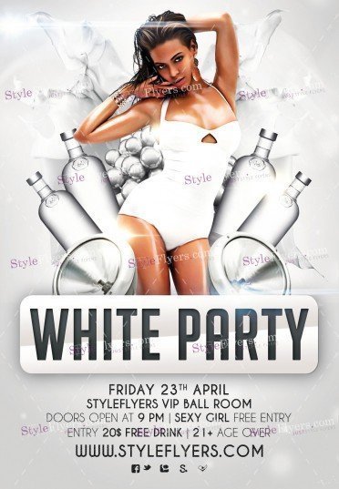 White Party PSD Flyer Template
