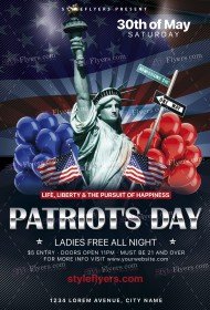 Patriot's Day PSD Flyer Template