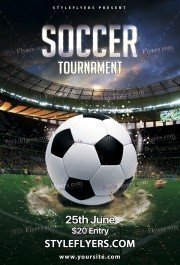 Soccer Tournament PSD Flyer Template
