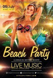 Beach Party PSD Flyer Template