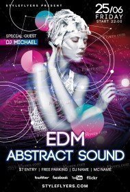EDM Abstract Sound PSD Flyer Template