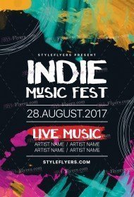 Indie Music Fest PSD Flyer