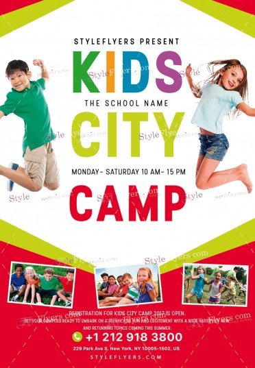 Kids City Camp PSD Flyer Template