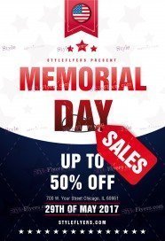 Memorial Day Sales PSD Flyer Template