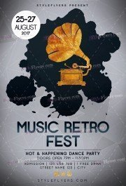 Music Retro Fest PSD Flyer