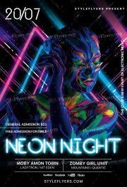 Neon Night PSD Flyer Template