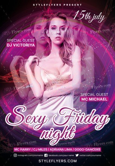 Sexy Friday Night PSD Flyer