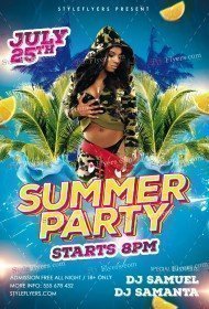 Summer Party PSD Flyer Template