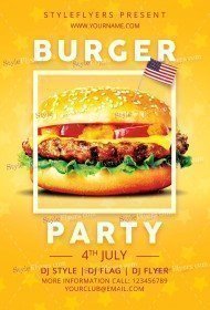 Burger Independence Party PSD Flyer Template