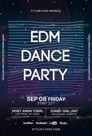 EDM Dance Party PSD Flyer Template