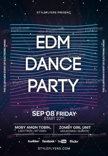 EDM Dance Party PSD Flyer Template