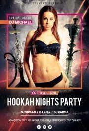 Hookah Nights Party PSD Flyer Template