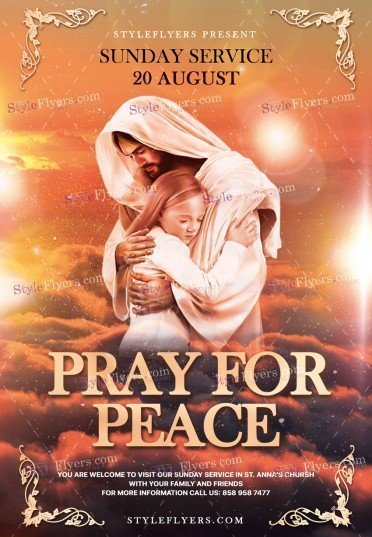 Pray For Peace PSD Flyer Template