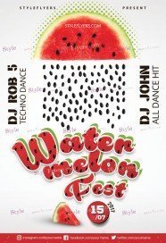 Watermelon fest PSD Flyer Template