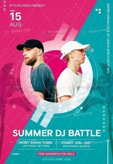 Summer DJ Battle PSD Flyer Template