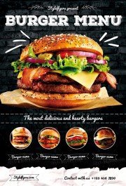 Burger Menu PSD Flyer Template