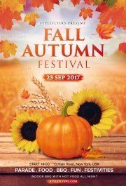 Fall Autumn Festival PSD Flyer Template