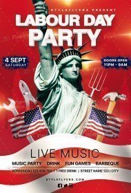 Labour Day Party PSD Flyer Template