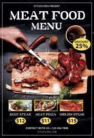Meat Food Menu PSD Flyer Template