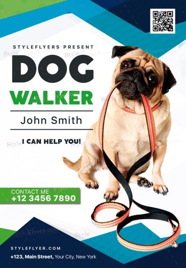 Dog Walker PSD Flyer Template