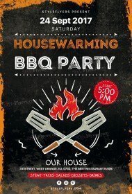 Housewarming-BBQ Party PSD Flyer Template