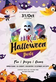 Kids Halloween Party PSD Flyer Template