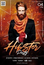 Hipster Party PSD Flyer Template
