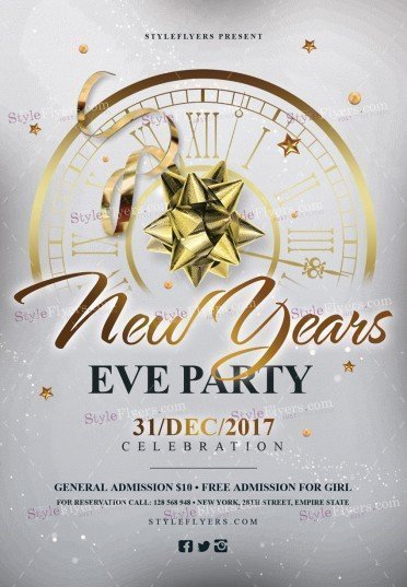 New Year’s Eve Party PSD Flyer Template #21820 - Styleflyers