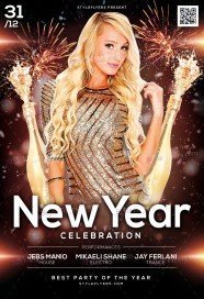 New Year Celebration PSD Flyer Template