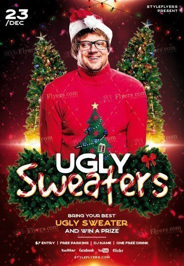 Ugly Sweaters PSD Flyer Template