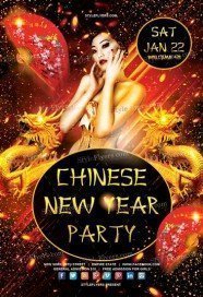 Chinese New Year Party Premium PSD Flyer Template