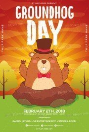 Groundhog Day PSD Flyer Template