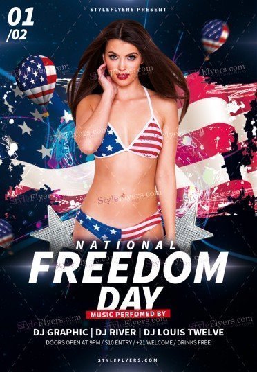 National Freedom Day PSD Flyer Template