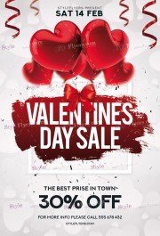 Valentines Day Sale PSD Flyer Template
