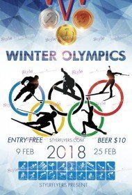 Winter Olympics 2018 PSD Flyer Template