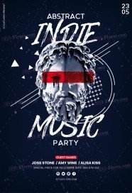 Abstract Indie Music Party PSD Flyer Template