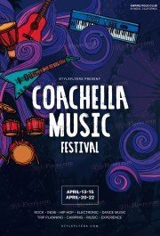 Coachella Music Festival PSD Flyer Template