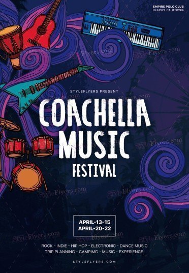 Coachella Music Festival PSD Flyer Template